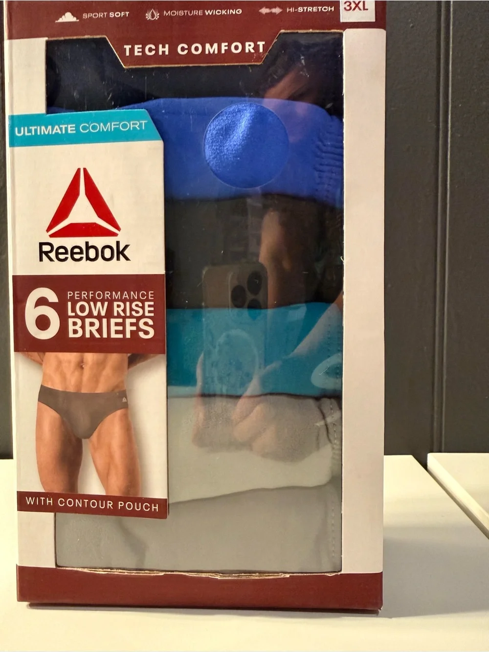 Reebok Men’s Tech Comfort 6-Pack Low Rise Briefs - Blue/Black/Gray/Light Blue